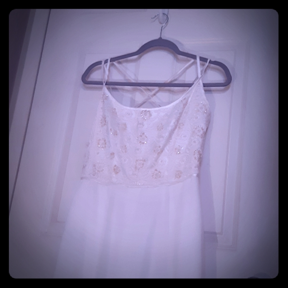 Moonlight Chiffon Wedding Gown With Sweep Train &… - image 1